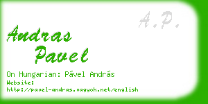 andras pavel business card